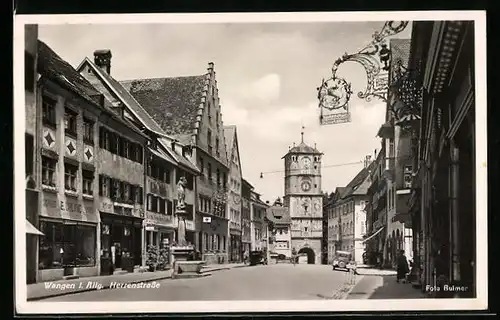AK Wangen i. Allg., Herrenstrasse mit Geschäften und Museum