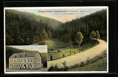 AK Eibenstock, Gasthaus Zimmersacher, Tal der grossen Bockau