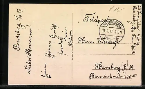 AK Rendsburg, Bahnhofstrasse, Uferpartie