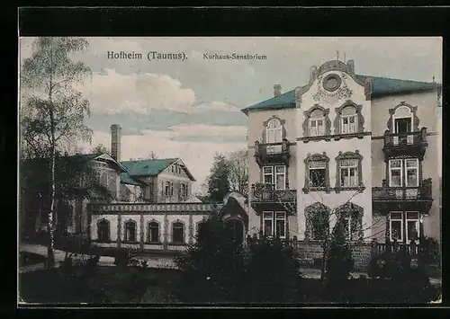AK Hofheim /Taunus, Kurhaus-Sanatorium mit Strassenpartie