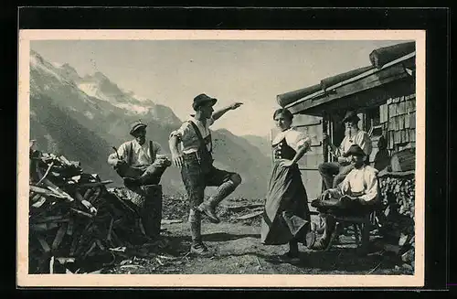 AK Schuhplattler am Sonntagmorgen auf der Alm