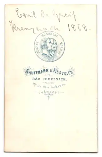 Fotografie Kaufmann & Kesseler, Bad Creuznach, Emil de Greiff, Kommerzienrat, Ehrenbürger Krefelds, 1868