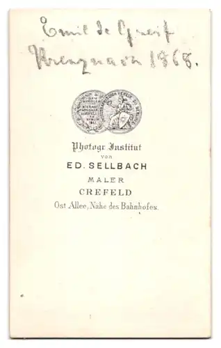 Fotografie Ed. Sellbach, Crefeld, Portrait Emil de Greiff, Kommerzienrat und Ehrenbürger Krefelds, 1868