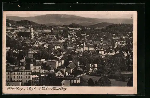 AK Hirschberg /Riesengeb., Ortsansicht vom Hausberg aus