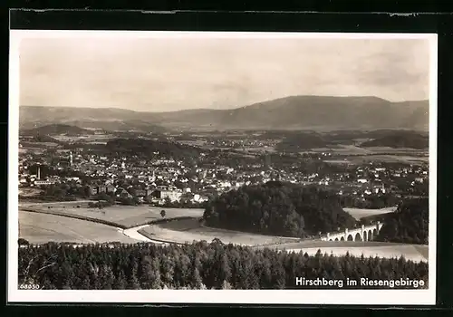 AK Hirschberg /Riesengeb., Panorama mit Flusspartie