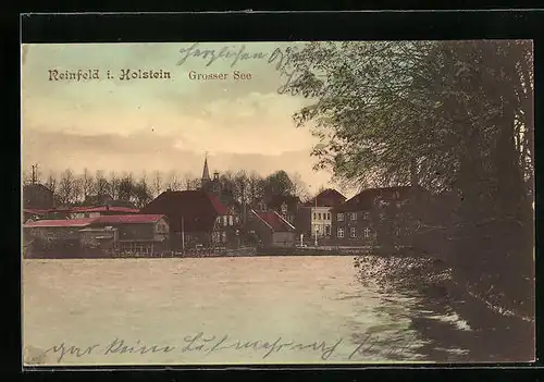 AK Reinfeld i.H., Ortspartie mit Grossem See