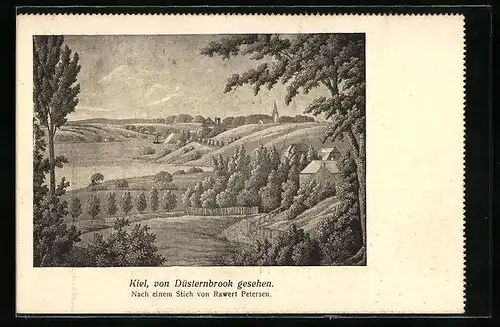 AK Kiel, Panorama von Düsternbrook aus gesehen