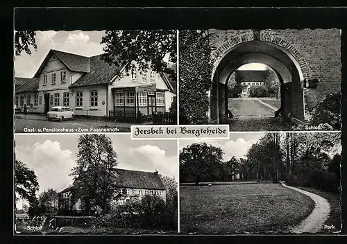 AK Jersbek b. Bargteheide, Schloss, Gasthaus zum Fasanenhof, Park