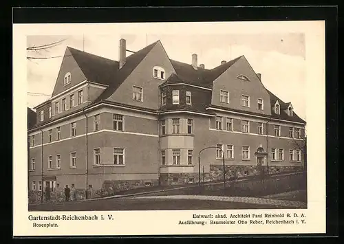 AK Reichenbach i. V., Gartenstadt-Reichenbach, Rosenplatz