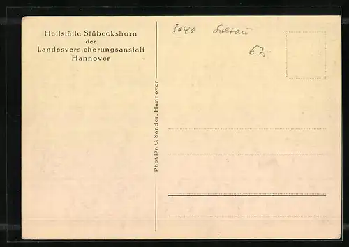 AK Soltau i. Hann., Heilstätte Stübeckshorn der Landesversicherungsanstalt Hannover, Tagesraum, Innenansicht