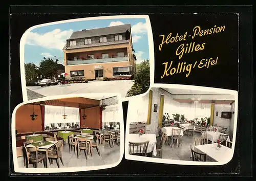 AK Kollig /Eifel, Hotel-Pension Gilles, Innenansichten