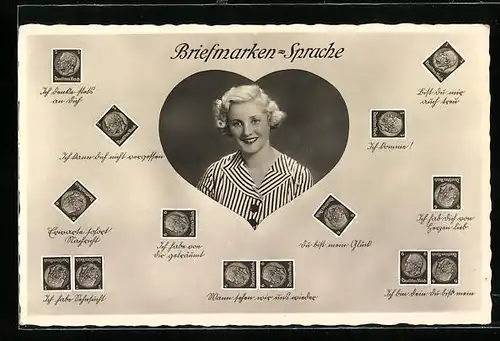 AK Briefmarkensprache, Ich habe von dir geträumt, Ich komme