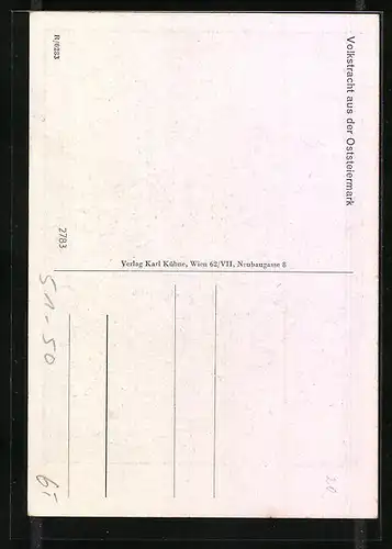 Künstler-AK Volkstracht aus der Oststeiermark