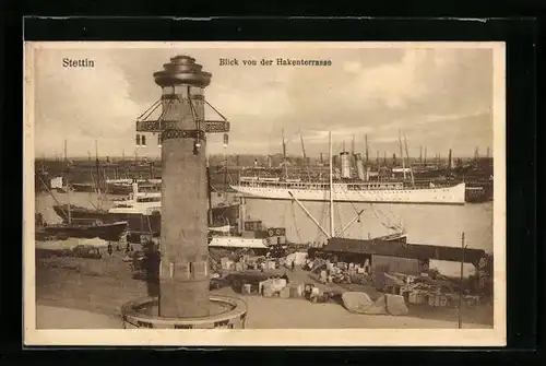 AK Stettin, Blick von der Hakenterrasse