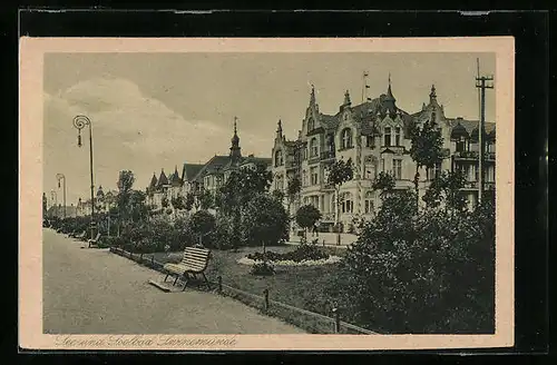 AK Swinemünde, Blick auf Wohnhäuser