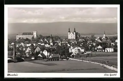 AK Ottmachau, Panoramablick auf den Ort