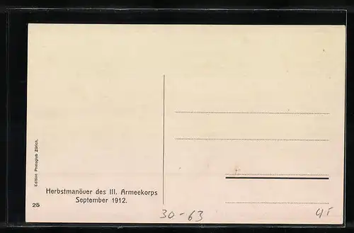 AK Kaisermanöver, Herbstmanöver des II. Armeekorps, September 1912