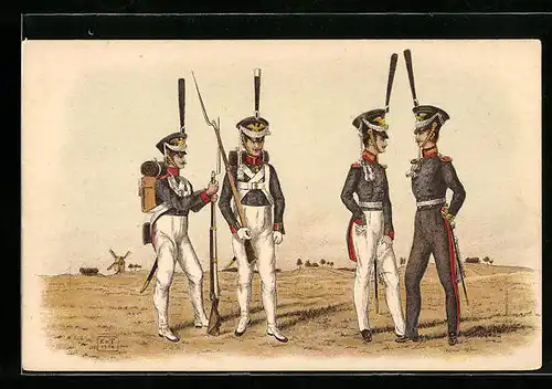 AK Kaiser Franz Garde-Grenadier-Regiment No. 2, 1814-1914, Uniform