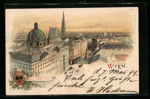 Lithographie Wien, Panorama von Wien