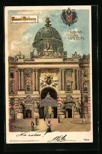 Lithographie Wien, Kaiserliche Hofburg