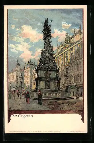 Künstler-AK Wien, Partie Am Graben