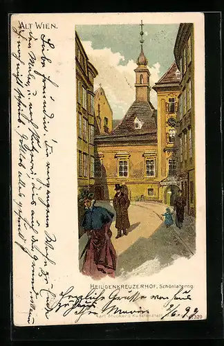Lithographie Wien, Schönlaterngasse, Heiligenkreuzerhof