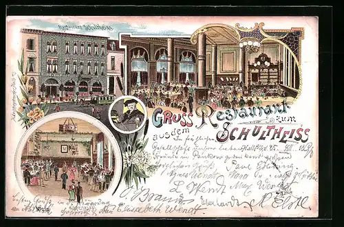 Lithographie Halle a. S., Restaurant zum Schultheiss, Speisesaal