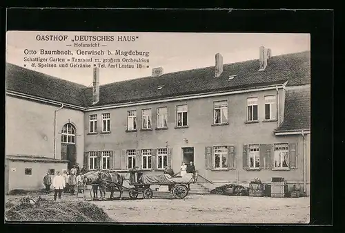 AK Gerwisch b. Magdeburg, Gasthof Deutsches Haus von Otto Baumbach