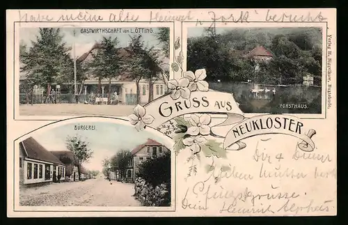 AK Neukloster, Gastwirtschaft von L. Ötting, Forsthaus, Bürgerei