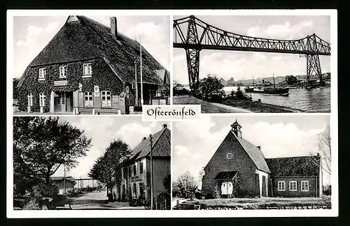 AK Osterrönfeld, Gasthof zur Post, Brücke
