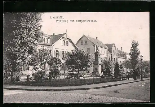 AK Frankenthal, Foltzring-Strasse mit Luitpoldbrunnen