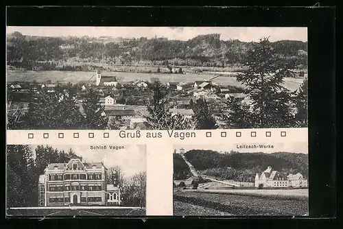 AK Vagen, Schloss Vagen, Gesamtansicht, Leitzach-Werke