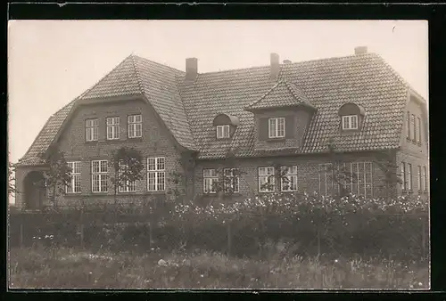 Foto-AK Harksheide, Schule im Jahr 1915