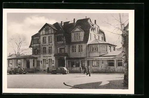 AK Timmendorferstrand, Hotel zur Post, Strassenansicht