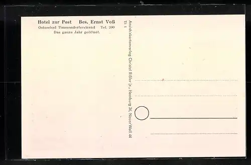 AK Timmendorferstrand, Hotel zur Post, Strassenansicht