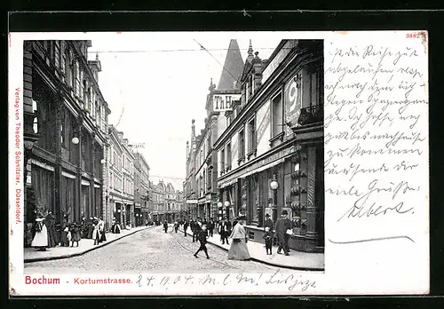 AK Bochum, Kortumstrasse mit Passanten