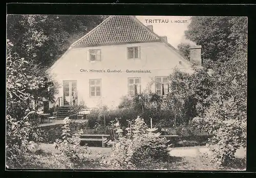AK Trittau i. Holst., Gartenansicht von Chr. Hinschs Gasthof