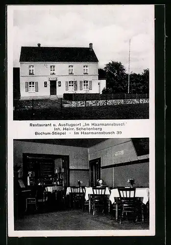 AK Bochum-Stiepel, Restaurant und Ausflugsort Im Haarmannsbusch, Inh.: Heinr. Schellenberg, Im Haarmannsbusch 39