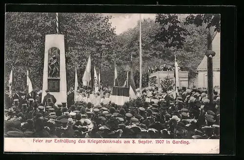 AK Garding, Feier zur Enthüllung des Kriegerdenkmals 1907