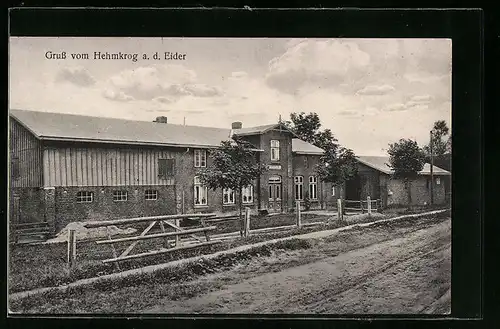 AK Friedrichstadt, Gasthaus Hehmkrog an der Eider