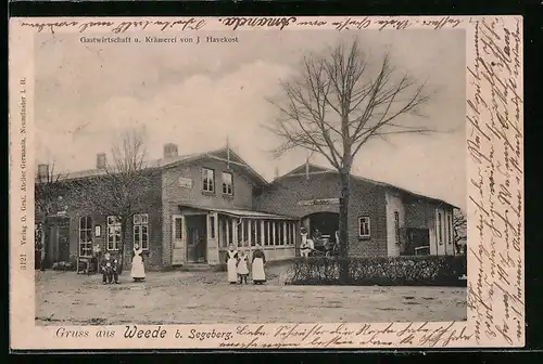 AK Weede b. Segeberg, Gasthaus und Krämerei von J. Havekost