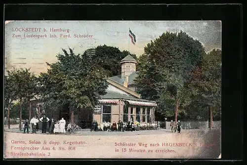 AK Lockstedt b. Hamburg, Gasthaus zum Lindenpark von Ferd. Schröder