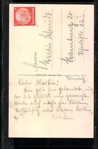 AK Tönning, Wiermanns Hotel mit Innenansicht