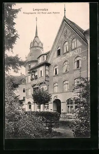 AK Langensalza, Anlegepartie mit Hotel zum Mohren