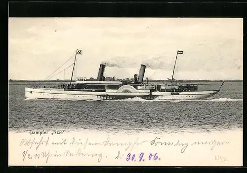 AK Salondampfer Nixe in voller Fahrt