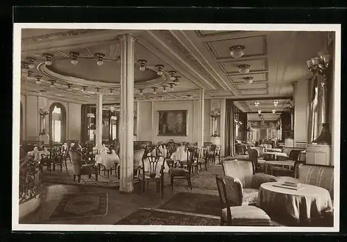 AK Turbinen-Schnelldampfer Cap Arcona, Innenansicht des Festsaals