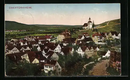 AK Obertürkheim, Teilansicht mit Blick zur Kirche