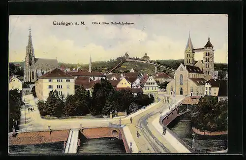 AK Esslingen a. N., Blick vom Schelztorturm