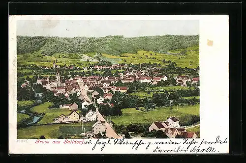 AK Gaildorf, Ortsansicht mit Strasse und Umgebung aus der Vogelschau