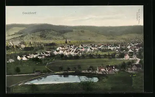 AK Gaildorf, Ortsansicht mit Teich